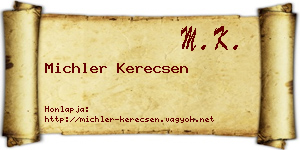 Michler Kerecsen névjegykártya